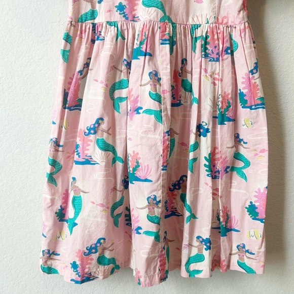 Mini Boden Pink Mermaids Cotton Girls Sundress Flutter Sleeves Sz 8-9y - Picture 8 of 11